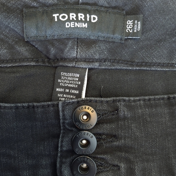 Torrid Black Skinny Super Stretch High-Rise Jegging Jean 3 Button Fly Modern - Picture 7 of 9